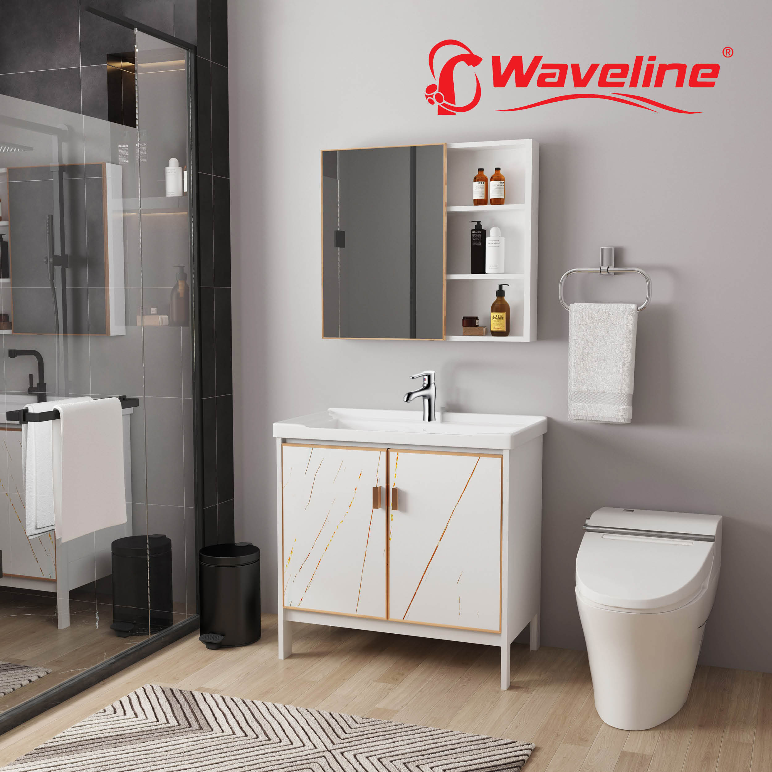 TABLE CABINET WITH MIRROR FM-025