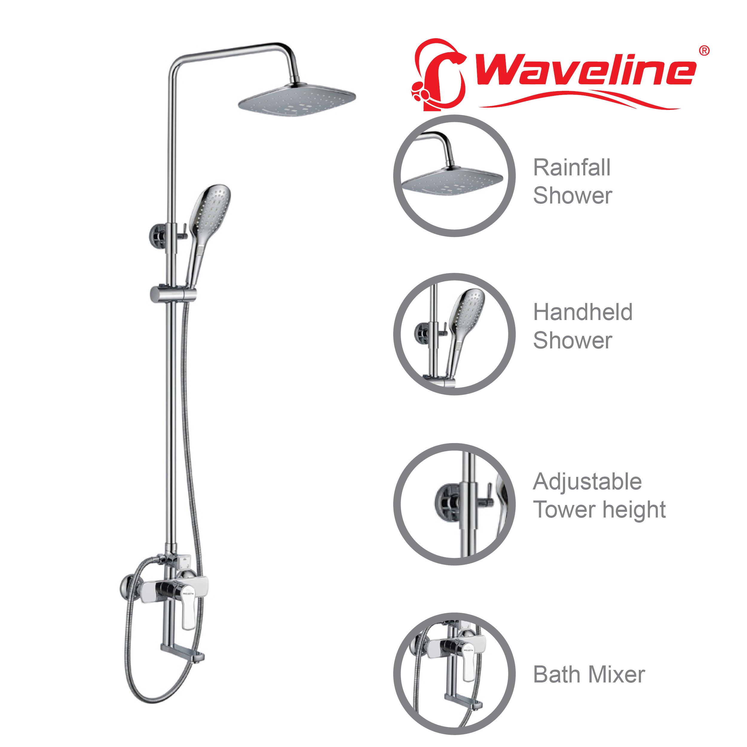 S/L RAINFALL WITH HANDHELD SHOWER