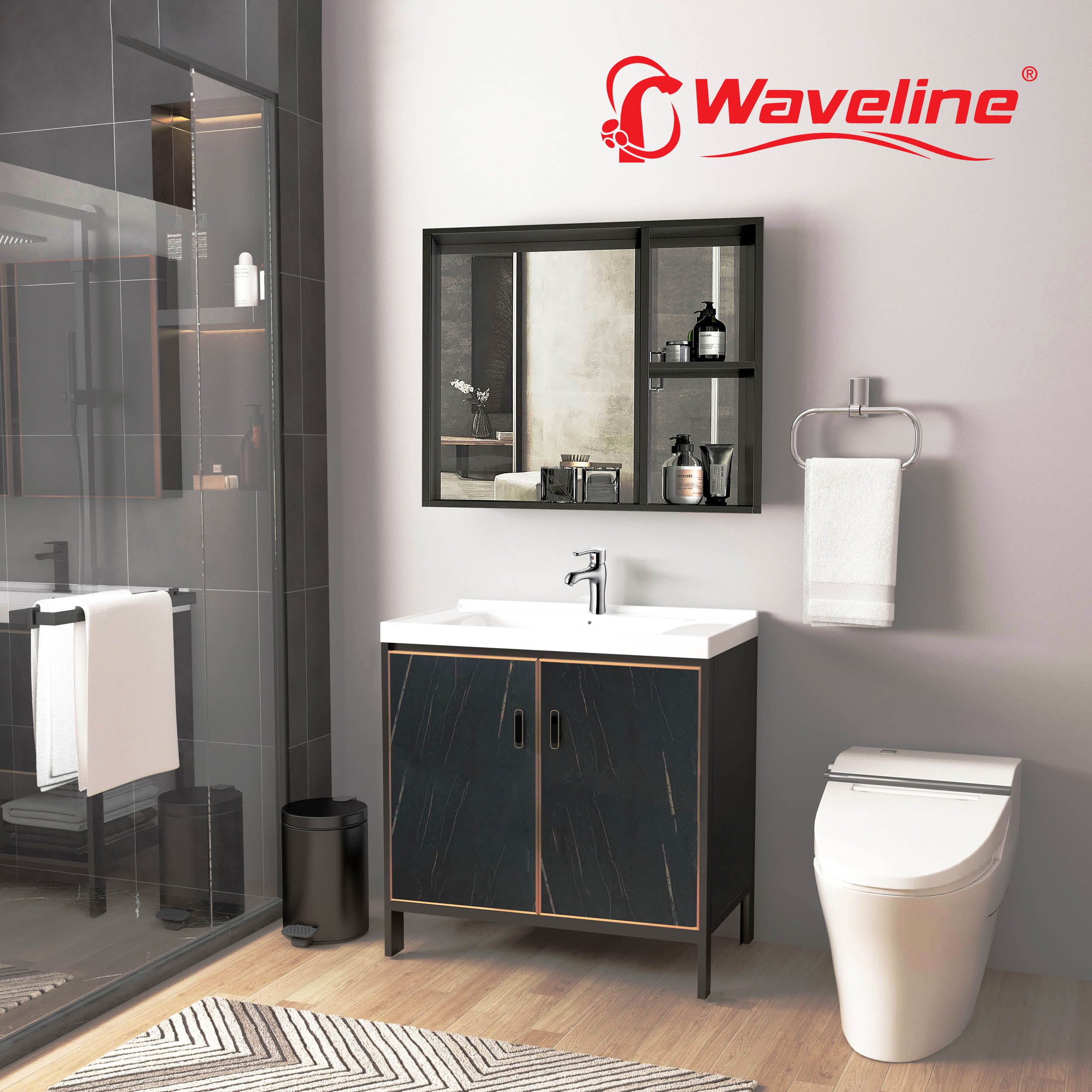 TABLE CABINET WITH MIRROR FM-024